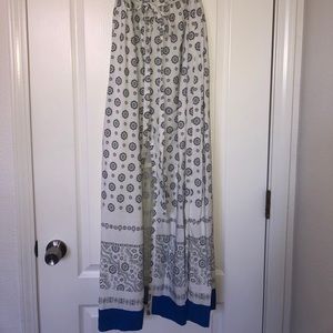 Maxi floral strapless dress